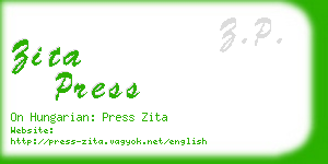 zita press business card